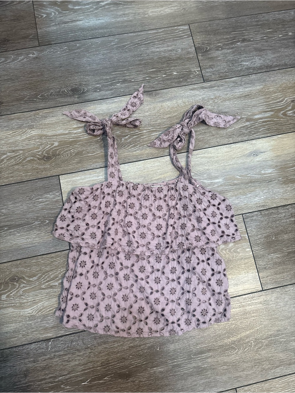 American Eagle Outfitters Eyelet Tie-Shoulder Camisole